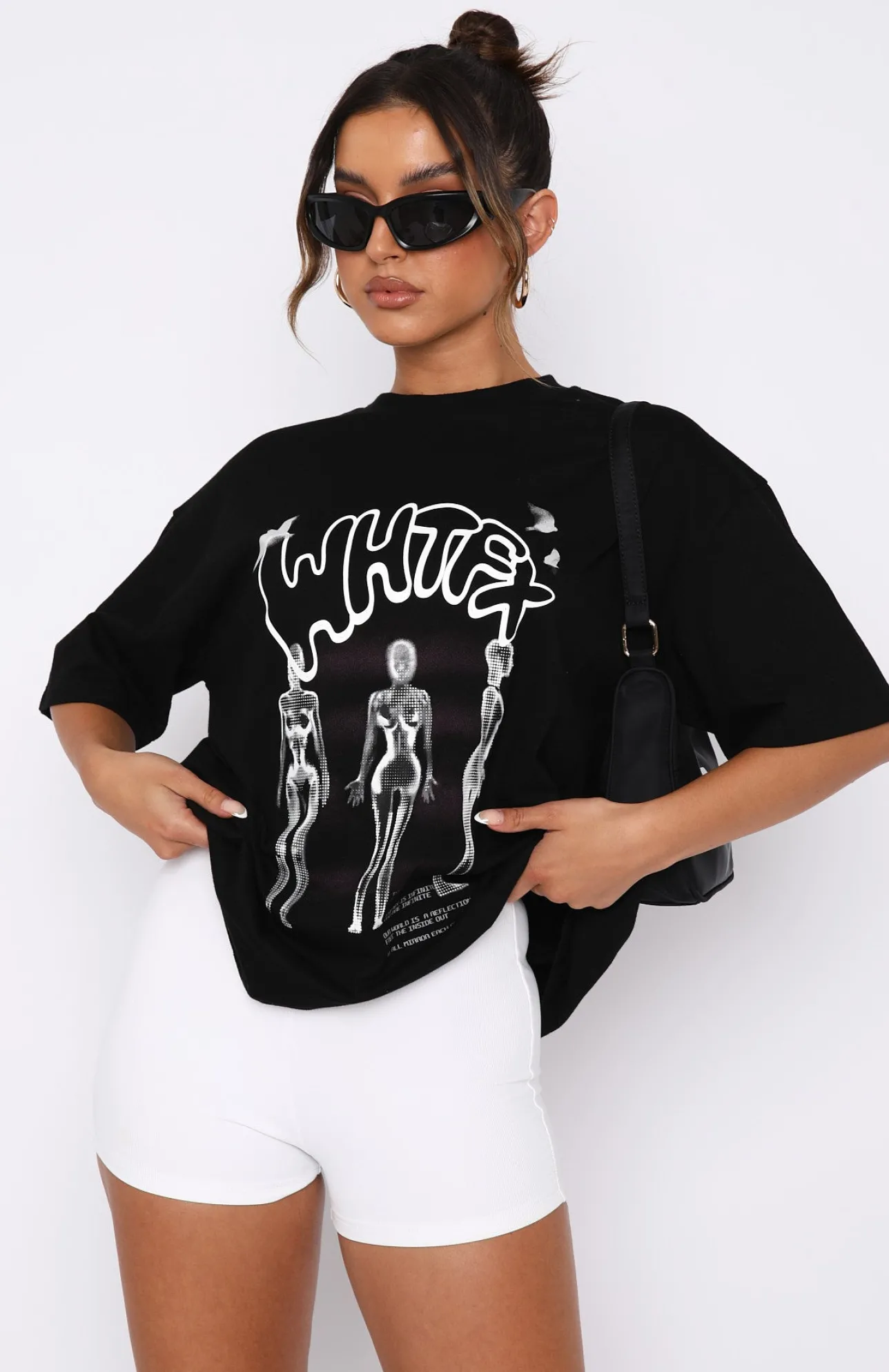 White Fox Boutique Vibe Is Unmatched Oversized Tee black Cheap