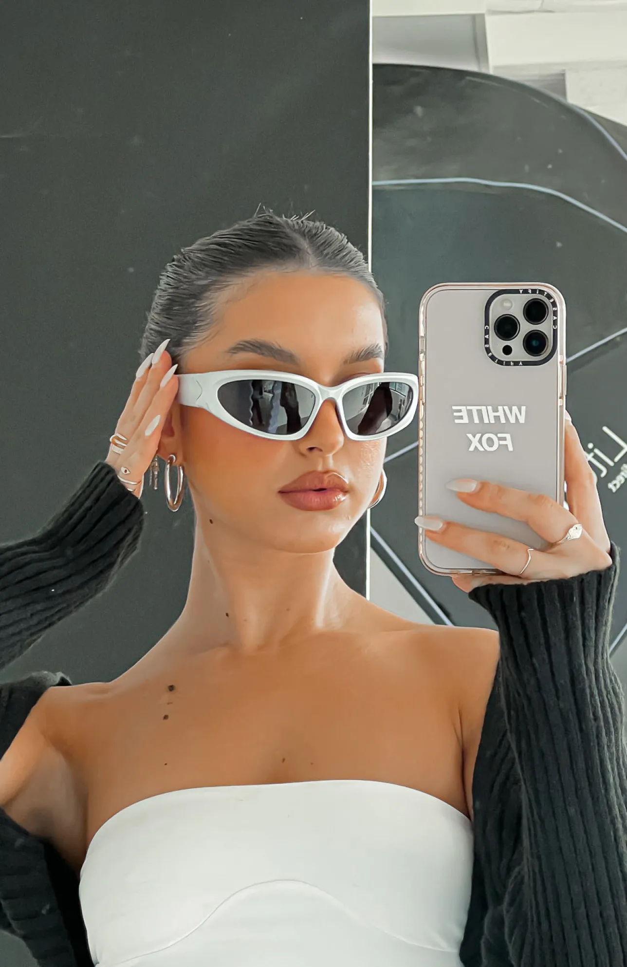 White Fox Boutique Viper Sunglasses Silver/ black Best