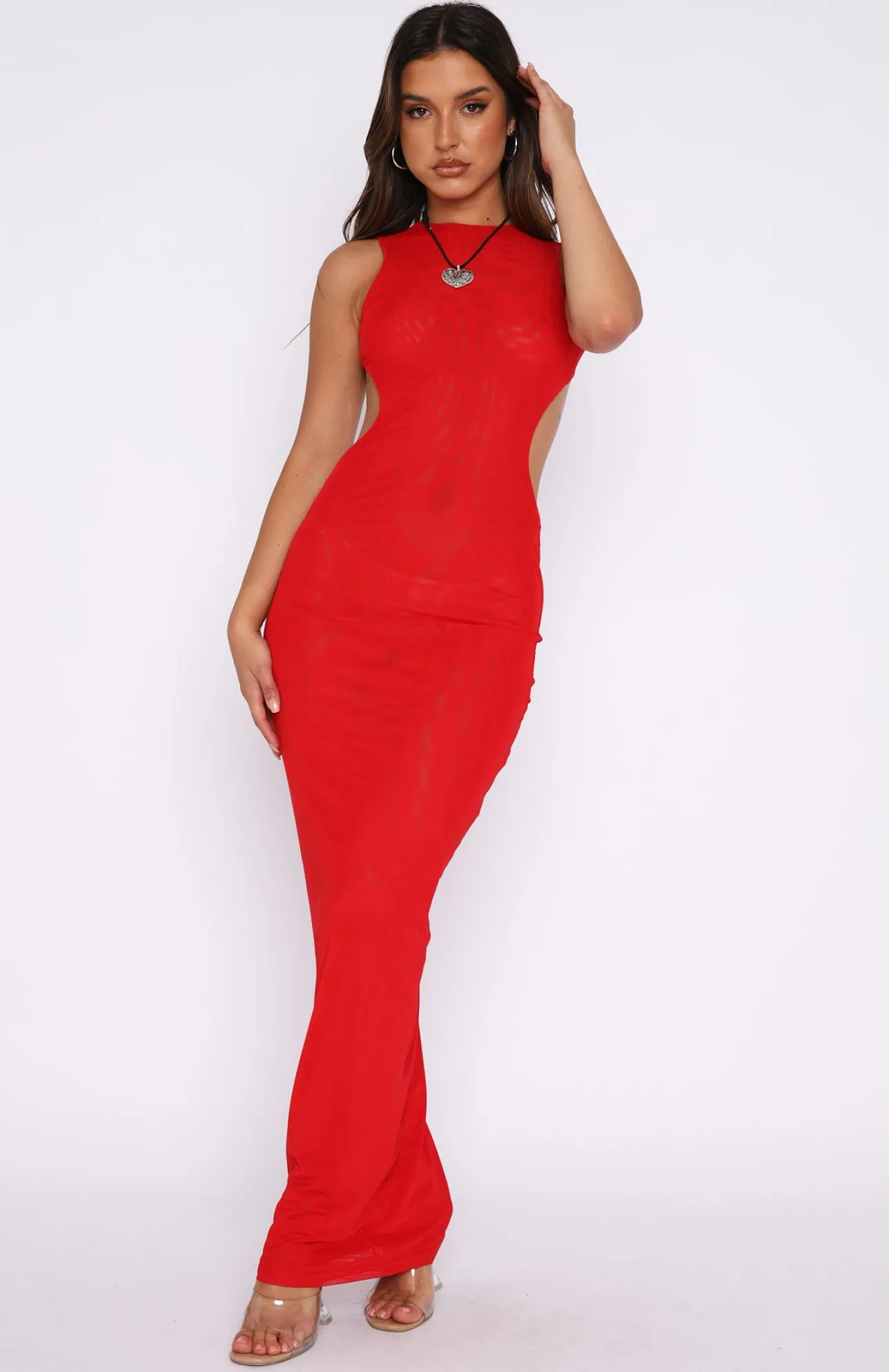 White Fox Boutique Vixen Backless Maxi Dress red Shop