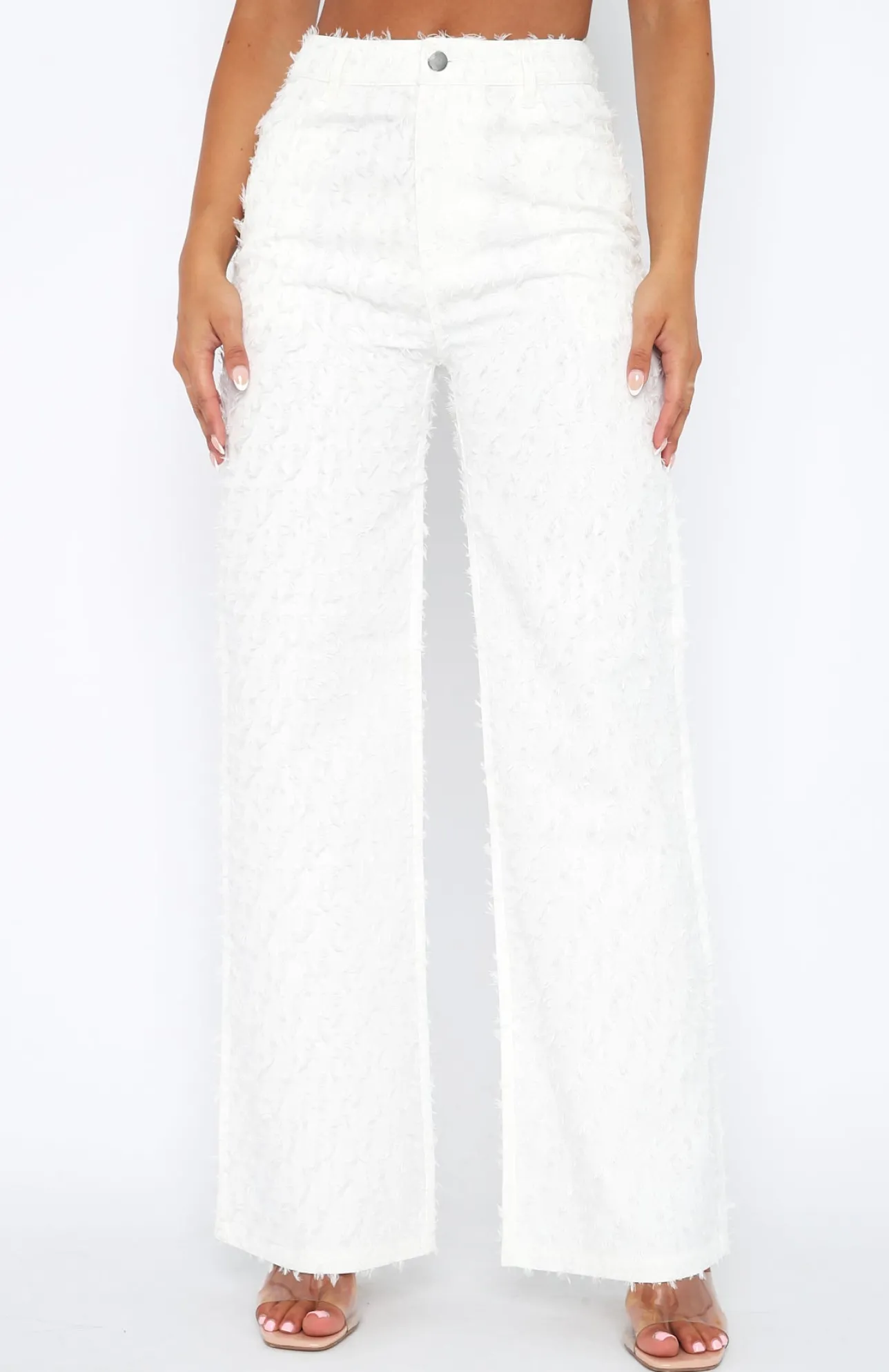 White Fox Boutique Watch Me Work Pants white Hot