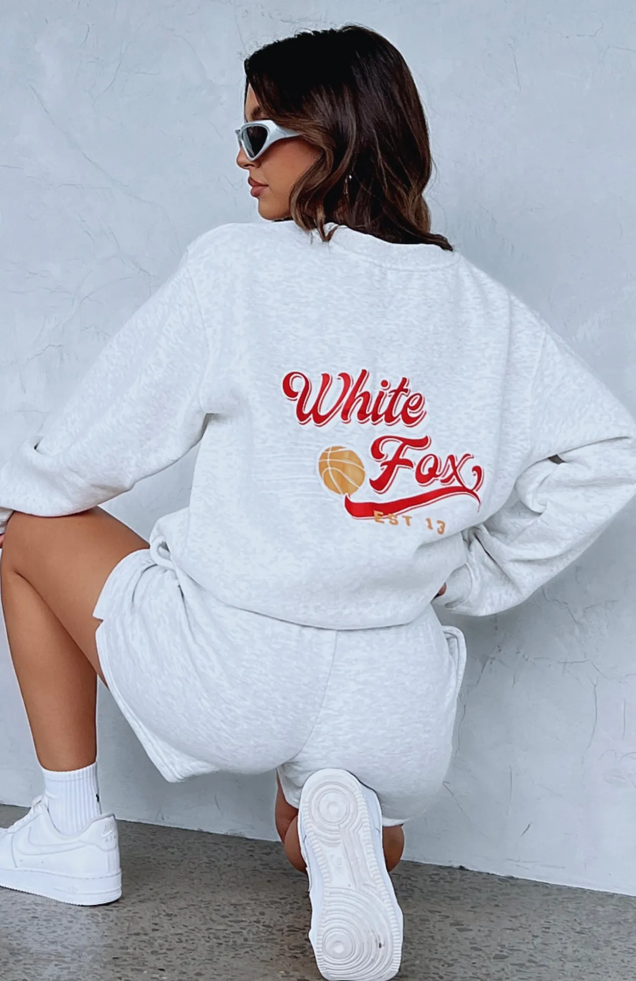 White Fox Boutique Watch The Game Sweater Marle grey Best