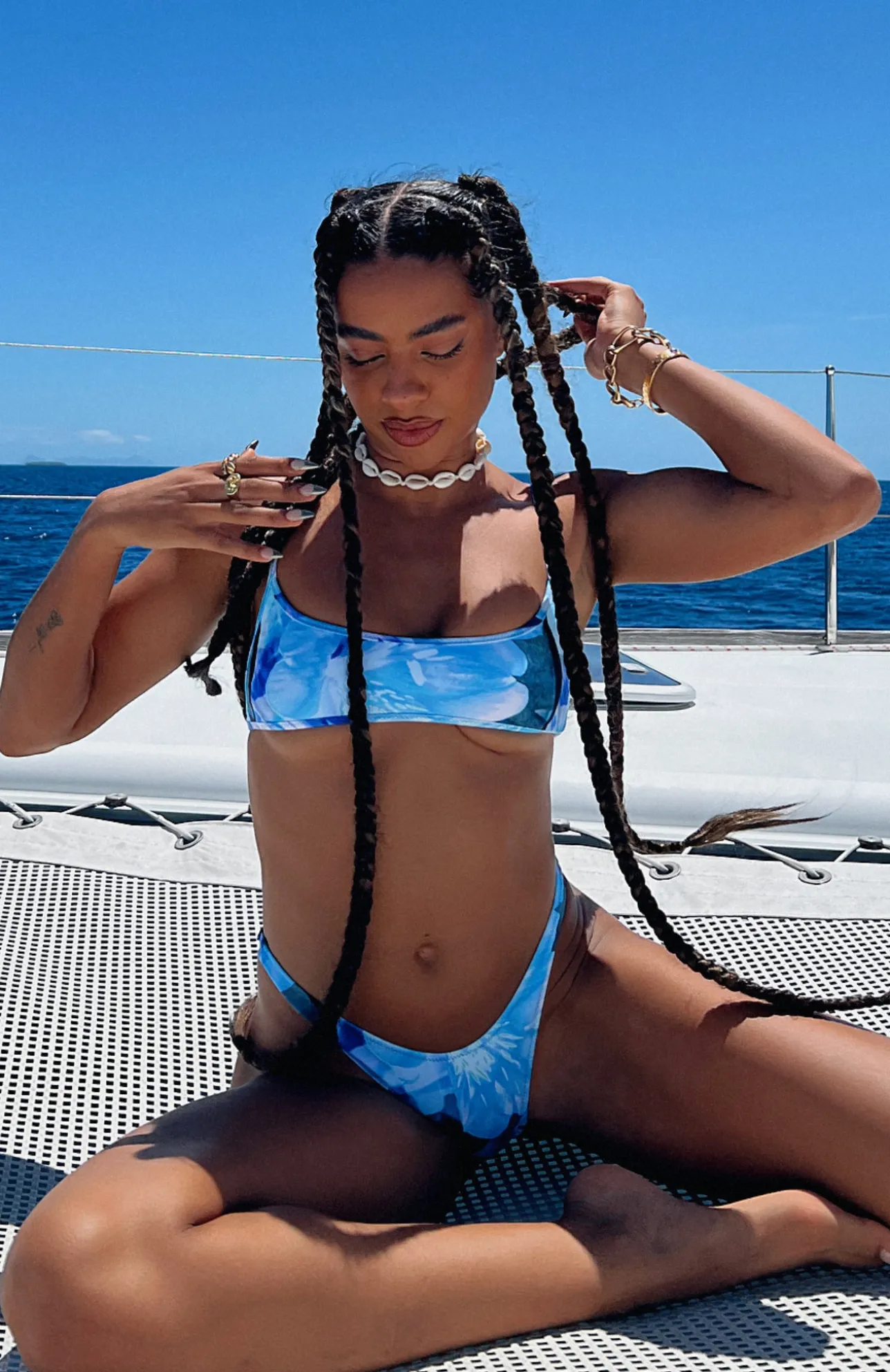 White Fox Boutique Whitehaven Bikini Top Haze blue Online