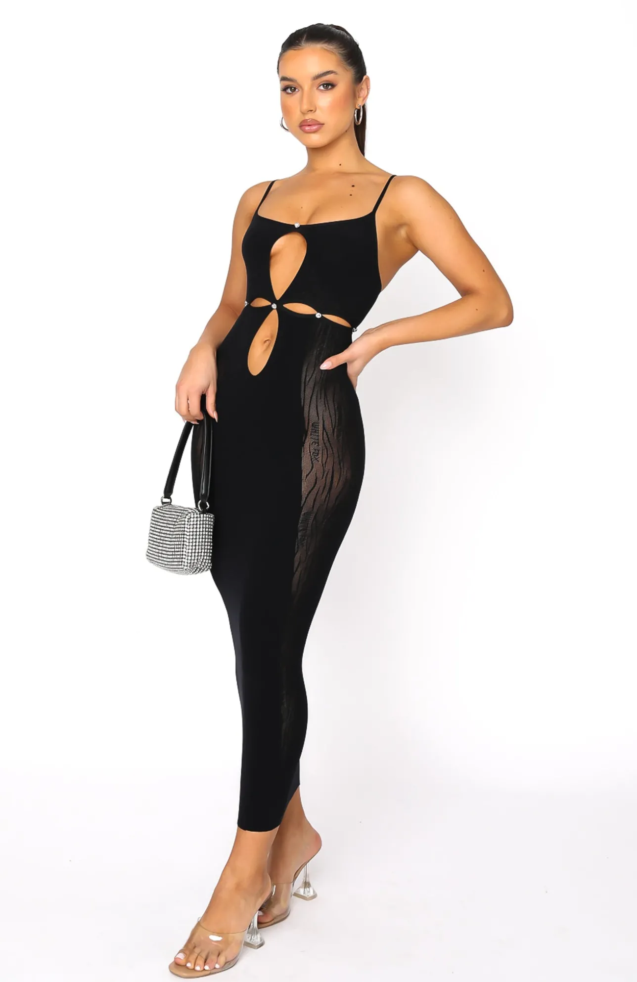 White Fox Boutique Who Do You Love Midi Dress black Best