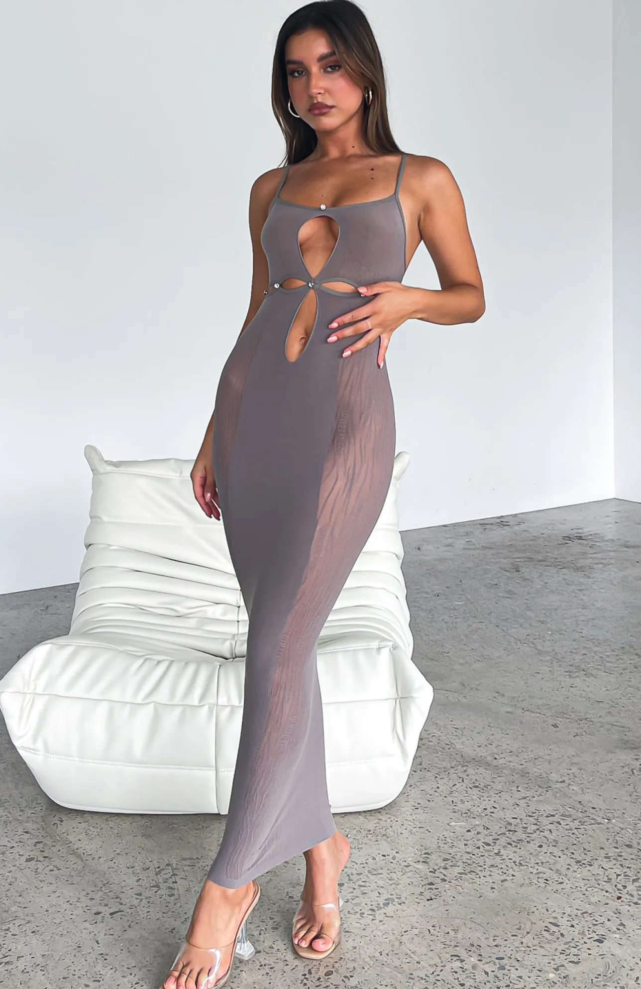 White Fox Boutique Who Do You Love Midi Dress Mushroom brown Fashion