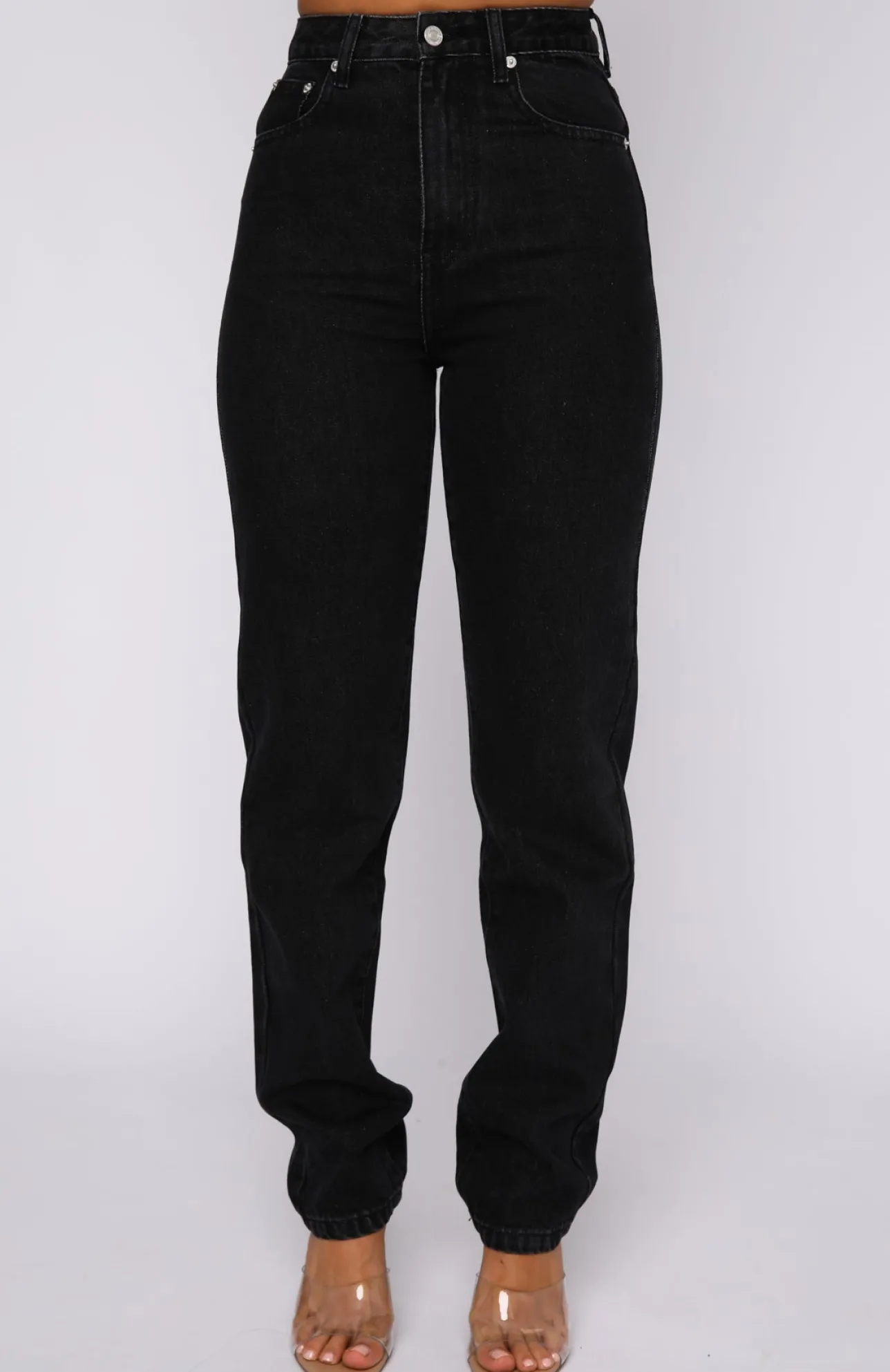 White Fox Boutique Who's That Girl Straight Leg Denim Jeans Vintage black Outlet
