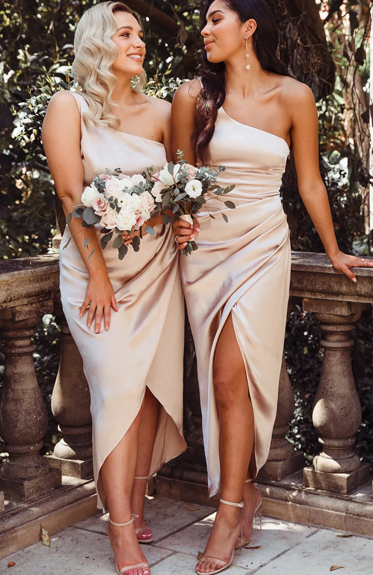 White Fox Boutique Willow Wrap Dress Champagne gold Sale