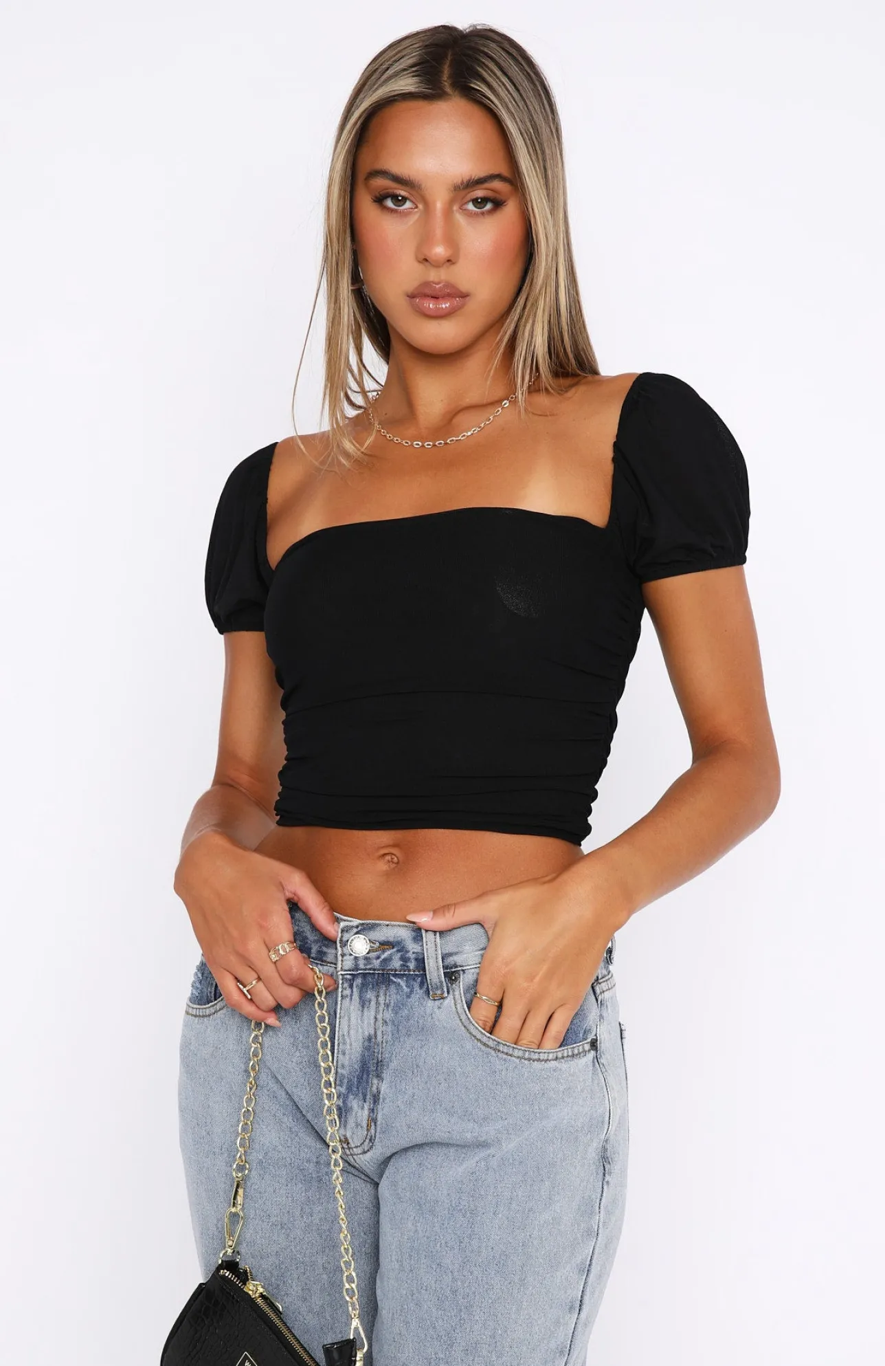 White Fox Boutique Win Me Over Crop black Hot