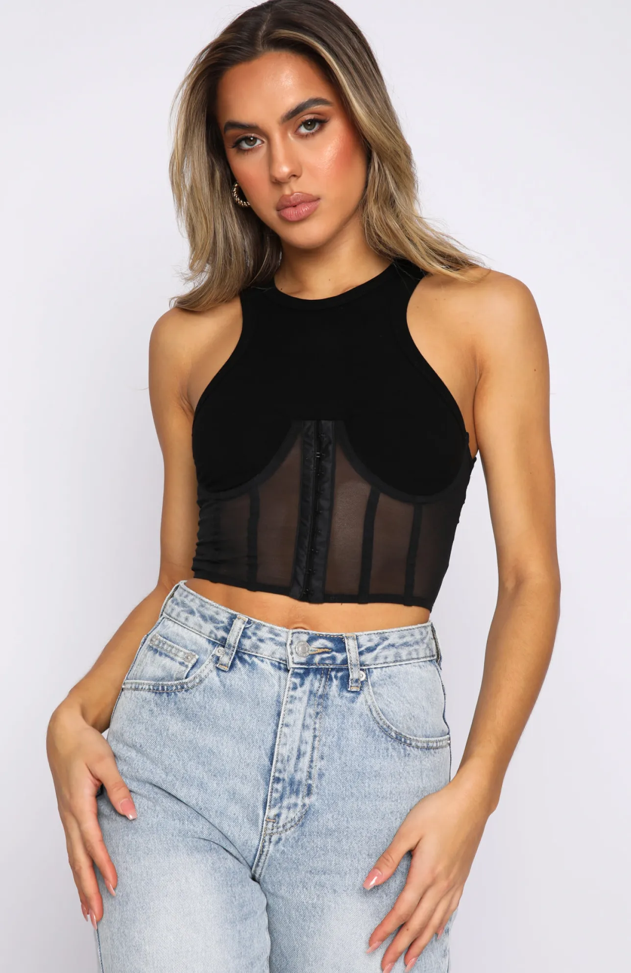 White Fox Boutique Won't Back Down Crop black Sale