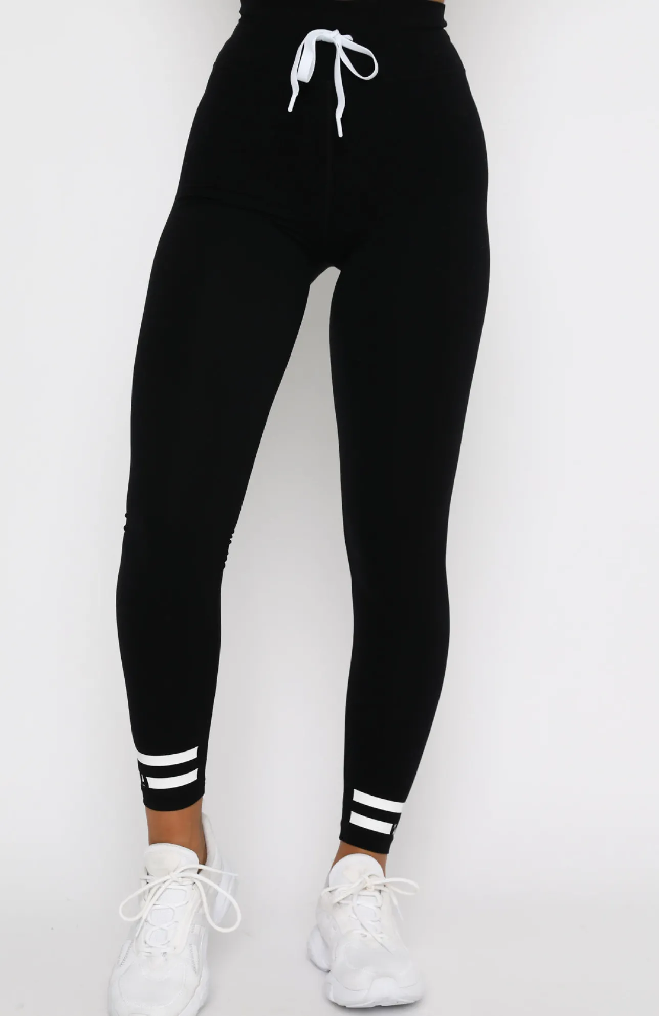 White Fox Boutique Work It Out Leggings White Stripe black Cheap
