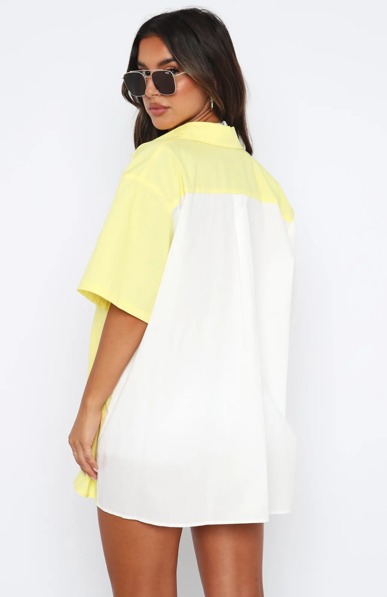 White Fox Boutique Worth Your Time Button Up Shirt & Lemon Splice white Best Sale