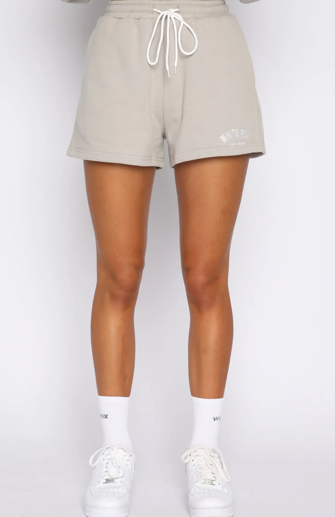 White Fox Boutique You Know You Got It Lounge Shorts Taupe grey Online