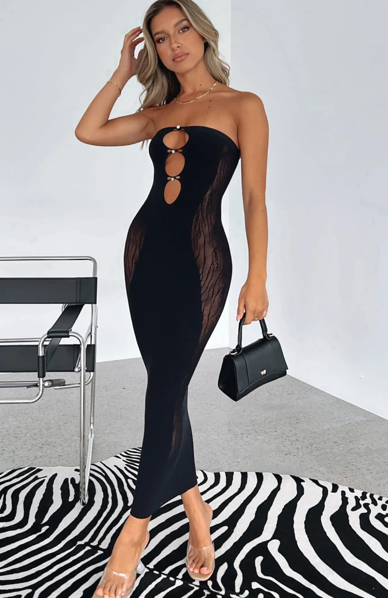 White Fox Boutique Your Peace Midi Dress black Cheap