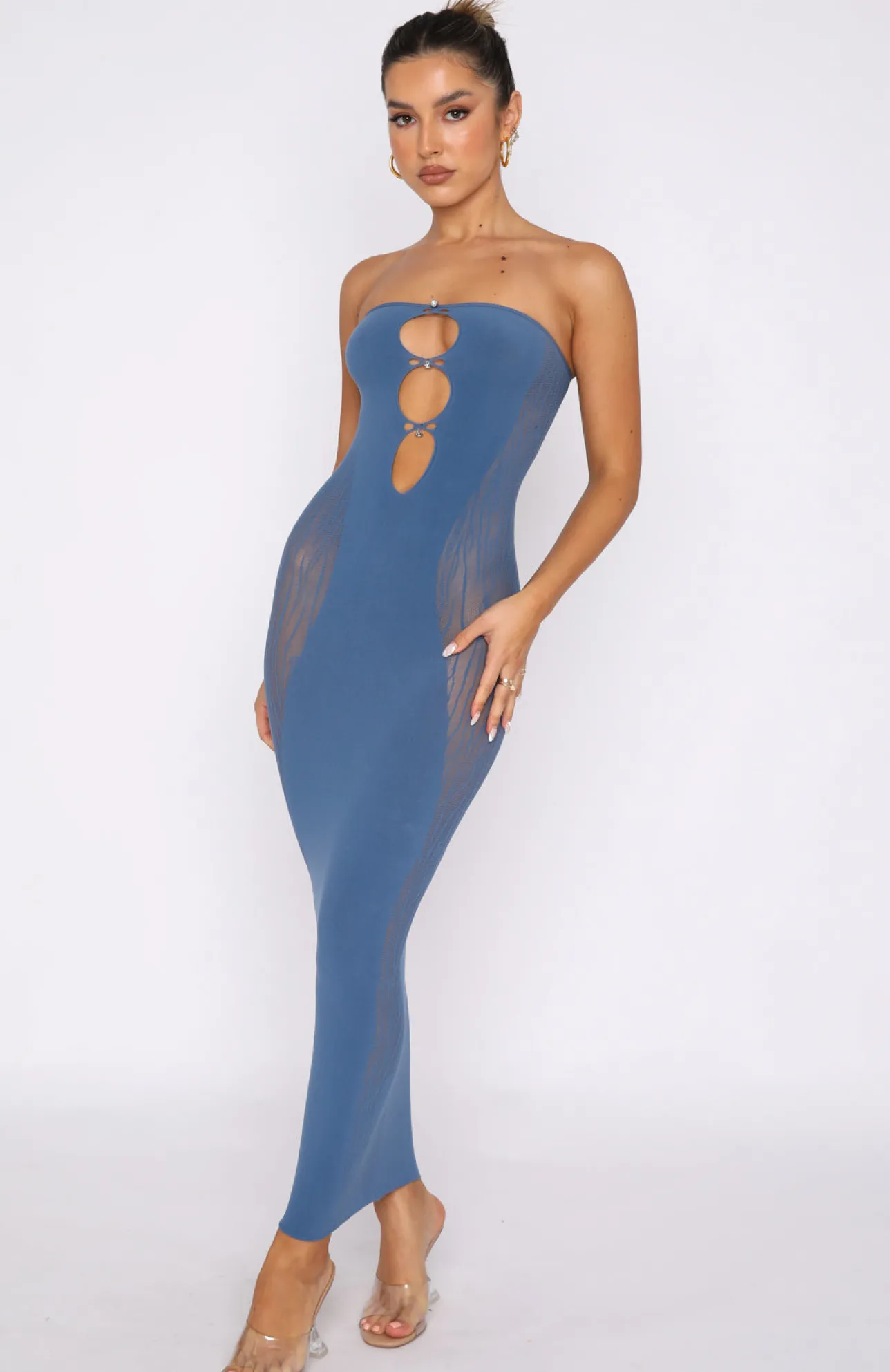 White Fox Boutique Your Peace Midi Dress Moonlight blue Cheap