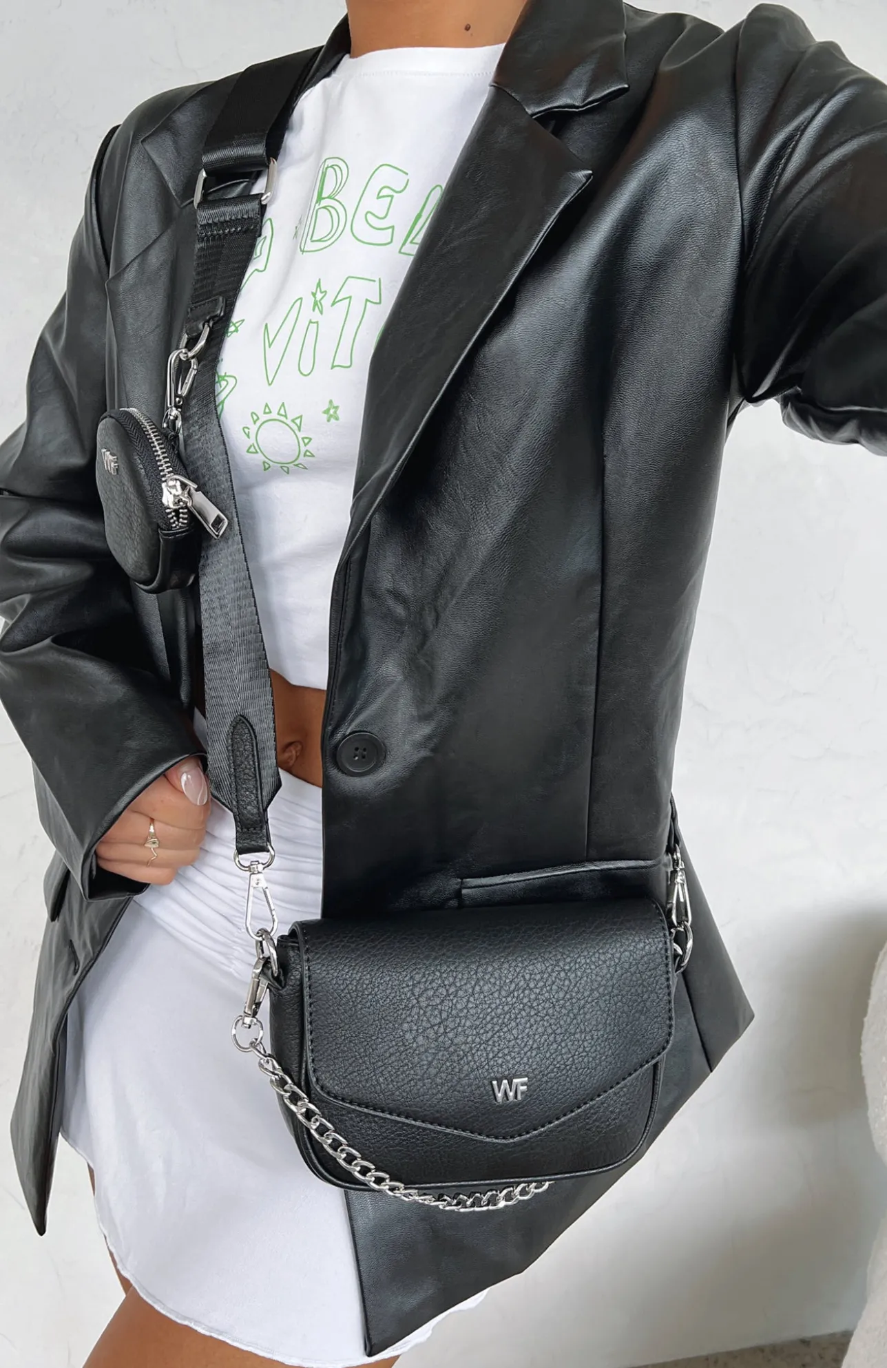 White Fox Boutique Zoe Bag PU black Online